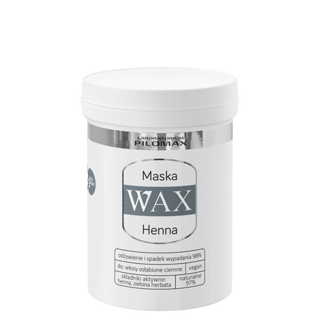 Maska nawilżająca na wypadanie włosów ciemnych, niefarbowanych WAX HENNA 240ml