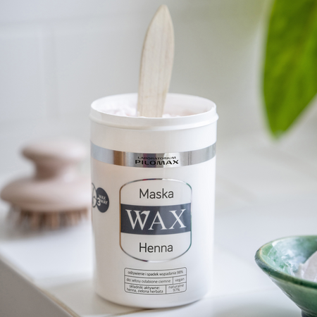 Maska nawilżająca na wypadanie włosów ciemnych, niefarbowanych WAX HENNA 480ml